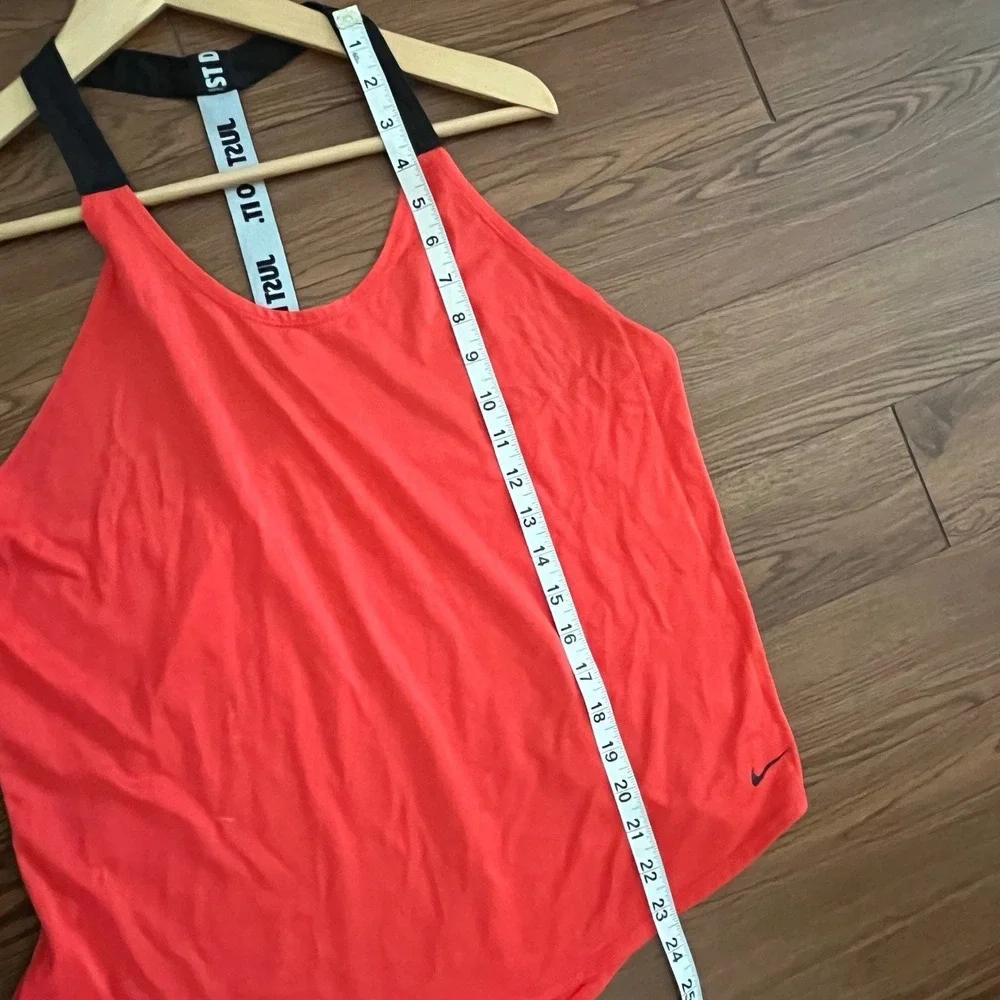 Nike Dri-FIT Just Do It Racerback Tank Top Pink Coral Loose Fit Womens Medium